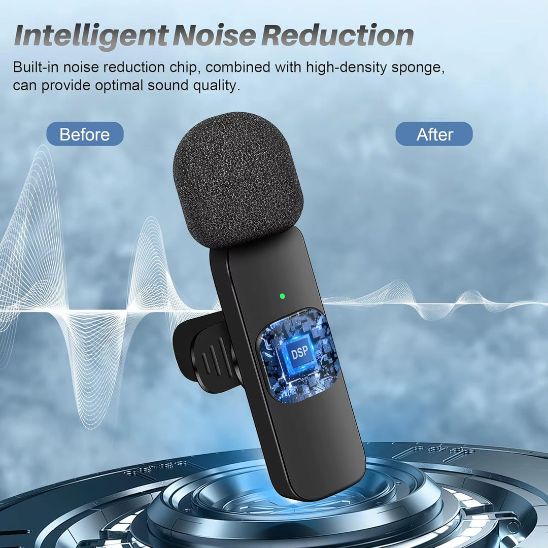 New Wireless Lavalier Microphone Portable Audio Video Recording Mini Microphone for Iphone Ios Live Gaming Phone