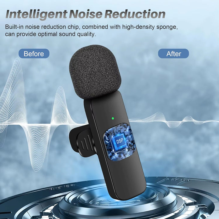 New Wireless Lavalier Microphone Portable Audio Video Recording Mini Microphone for Iphone Ios Live Gaming Phone