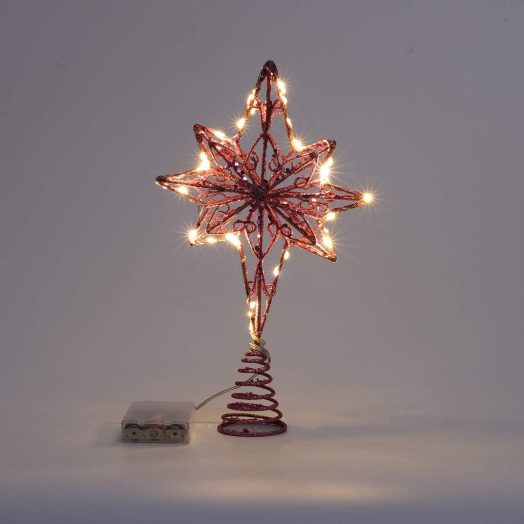 Eight Pointed Star Christmas Tree Topper with Lights Art Decoration for Holiday Trees Easy Installation for Festive Atmosphere Christmas Ornament