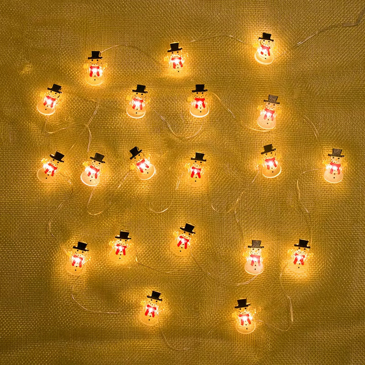 2M Christmas Santa Claus Snowflake LED Light String Garland Xmas Tree Fairy Light Christmas Decoration for Home New Year Navidad