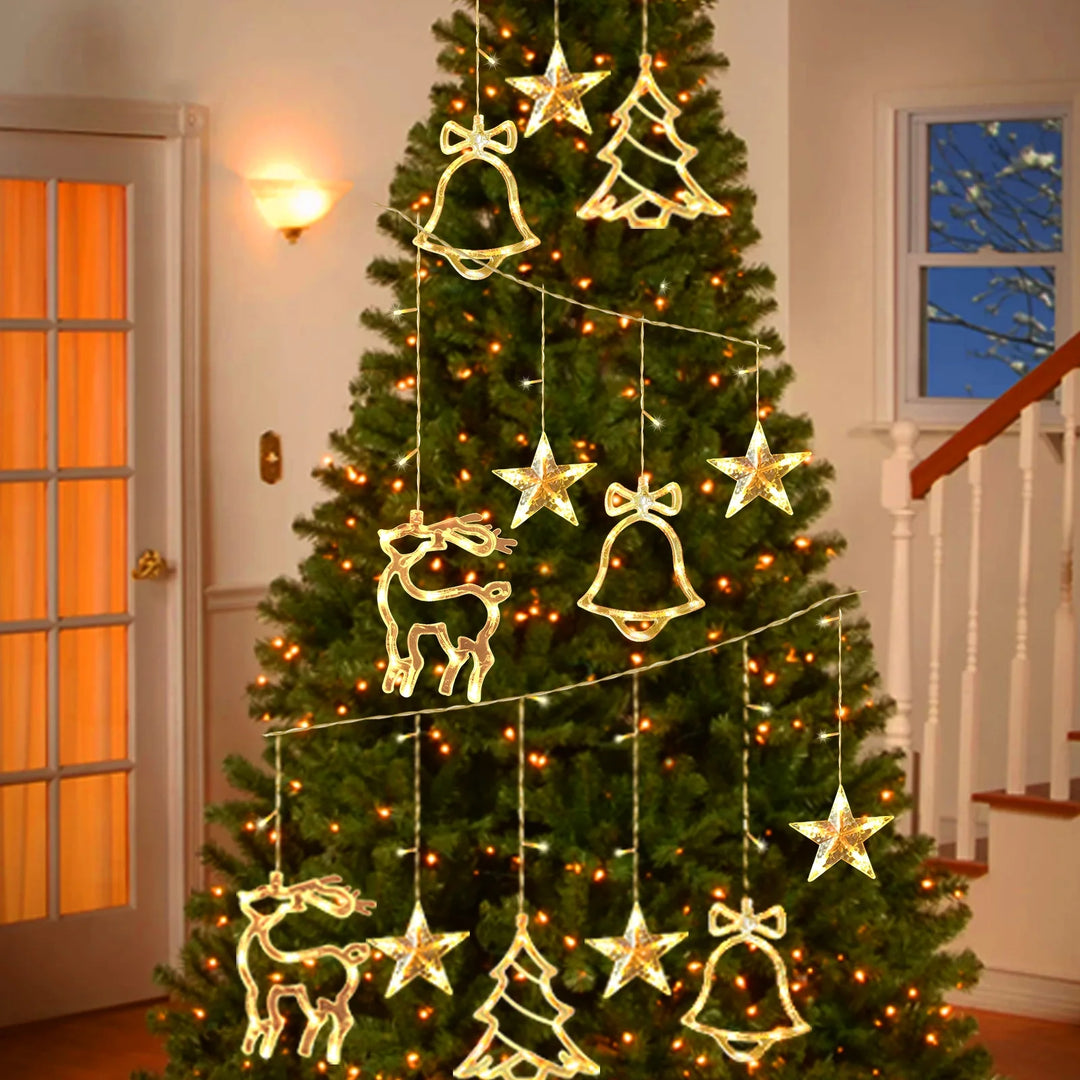 Christmas Decorations, 11.5FT Christmas Hanging Curtain Lights for Indoor Outdoor Window Home Xmas Decor