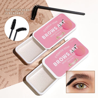 Portable 3D Eyebrow Styling Cream in Iron Box | Fruity Scented Brow Soap (8g)