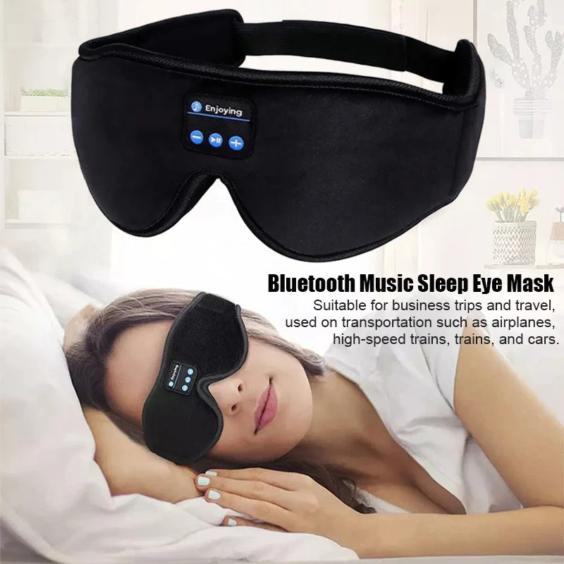 3D Bluetooth Sleeping Headphones Eye Mask Music Play Headband Headset Soft Elastic Comfortable Music Earphones Eye Mask Travel