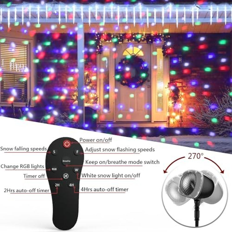 Christmas Projector Lights Outdoor, RGBW Christmas Multi-Color Snow Spot