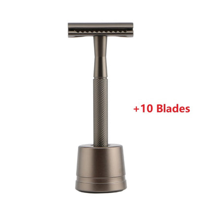 Premium Vintage Metal Manual Razor | Luxury 5-Blade Men's Grooming Gift Set