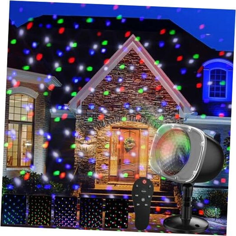 Christmas Projector Lights Outdoor, RGBW Christmas Multi-Color Snow Spot