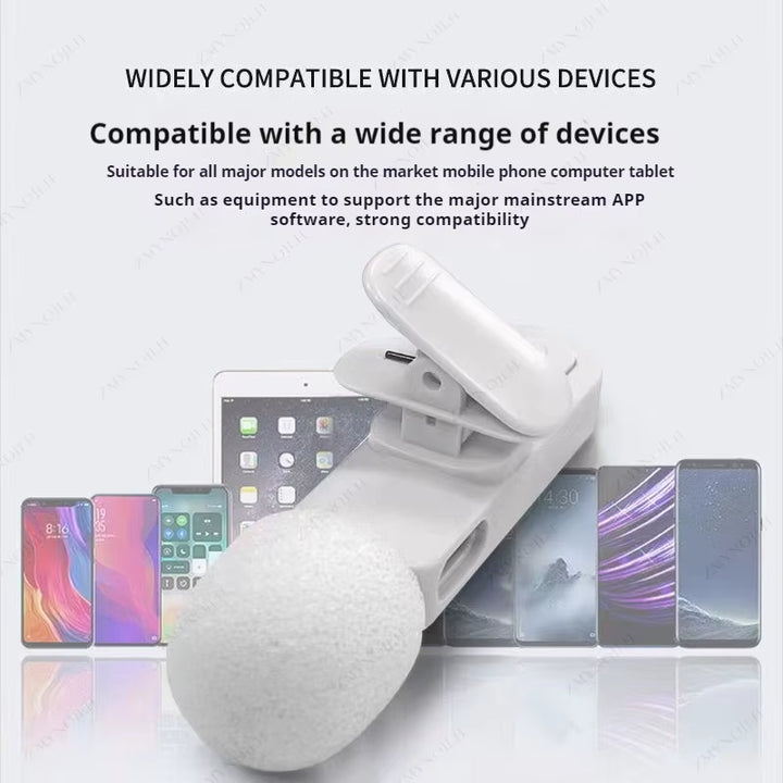 New Wireless Lavalier Microphone Portable Audio Video Recording Mini Microphone for Iphone Android PC Camera Live Gaming Phone