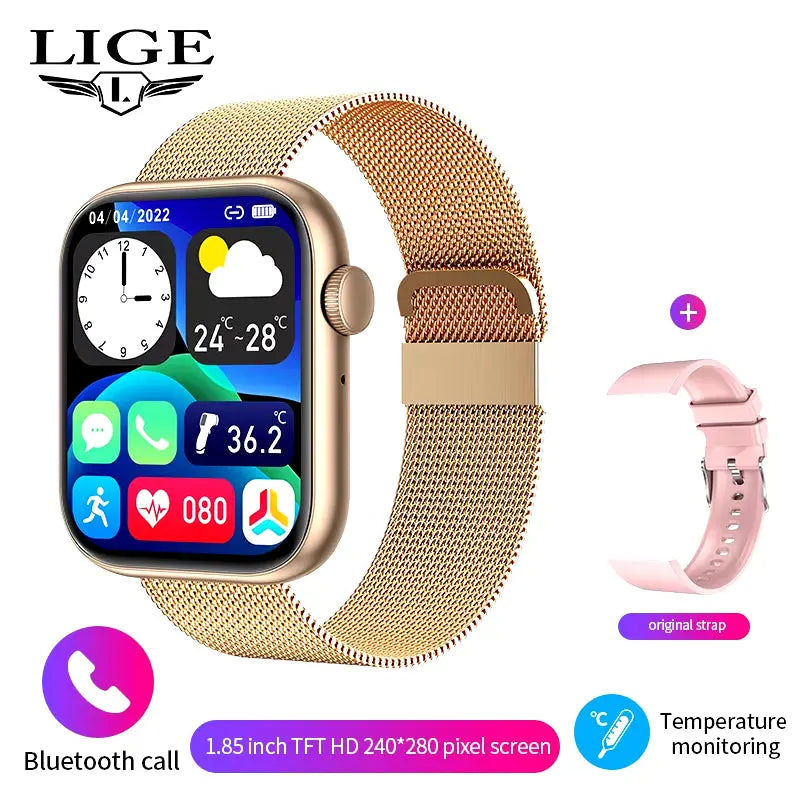 New Smart Watch 2025 Wireless Charging Smartwatch Bluetooth Calls Men Women Smartwatches Fitness Bracelet Custom Watch Face