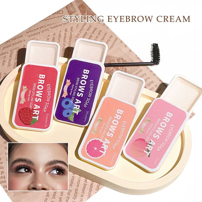 Portable 3D Eyebrow Styling Cream in Iron Box | Fruity Scented Brow Soap (8g)