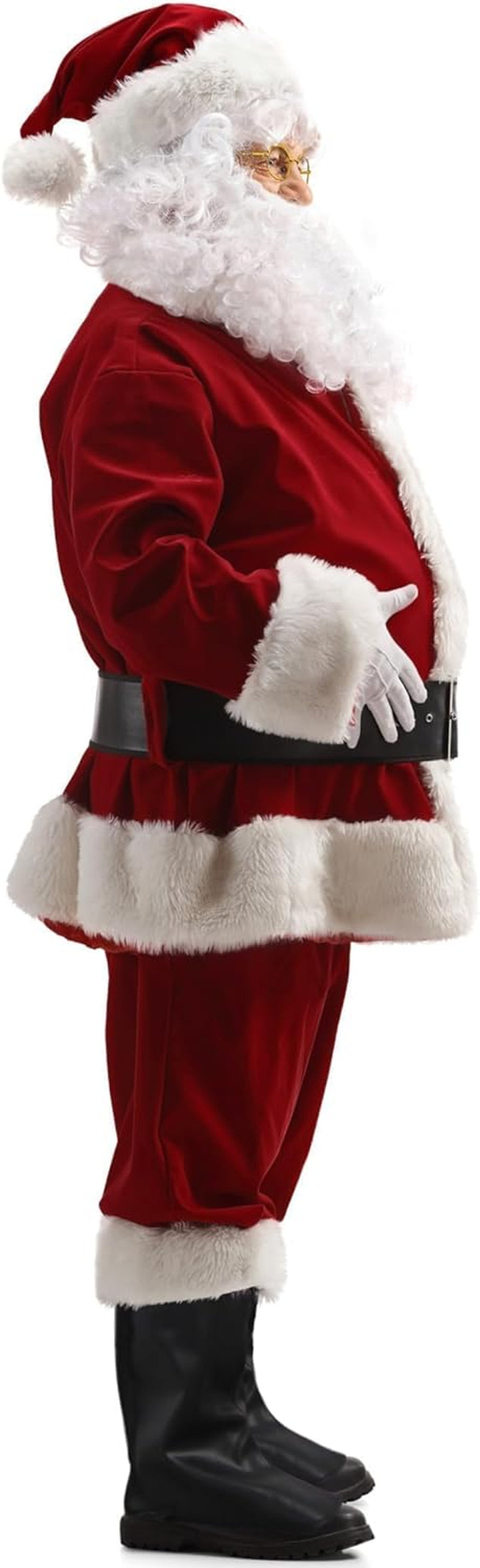 Santa Claus Costume for Men Santa Suit Adults 11Pcs Mens Deluxe Professional Christmas Clause Outfit Xmas Cosplay
