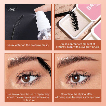Portable 3D Eyebrow Styling Cream in Iron Box | Fruity Scented Brow Soap (8g)