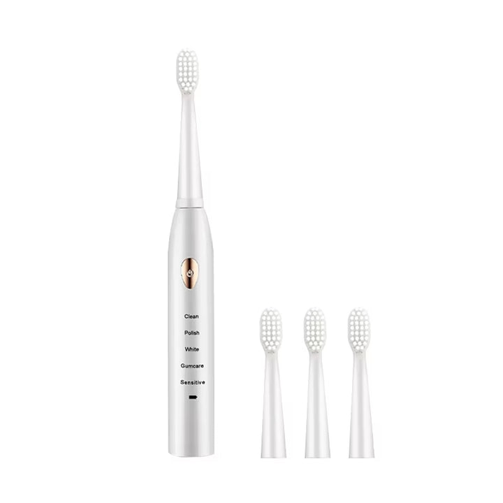 Jianpai Adult Black White Classic Acoustic Electric Toothbrush Adult 5-Gear Mode USB Charging IPX7 Waterproof Acoustic Electric