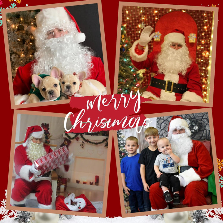 Men'S Deluxe Santa Suit 11Pc. Christmas Adult Santa Claus Costume