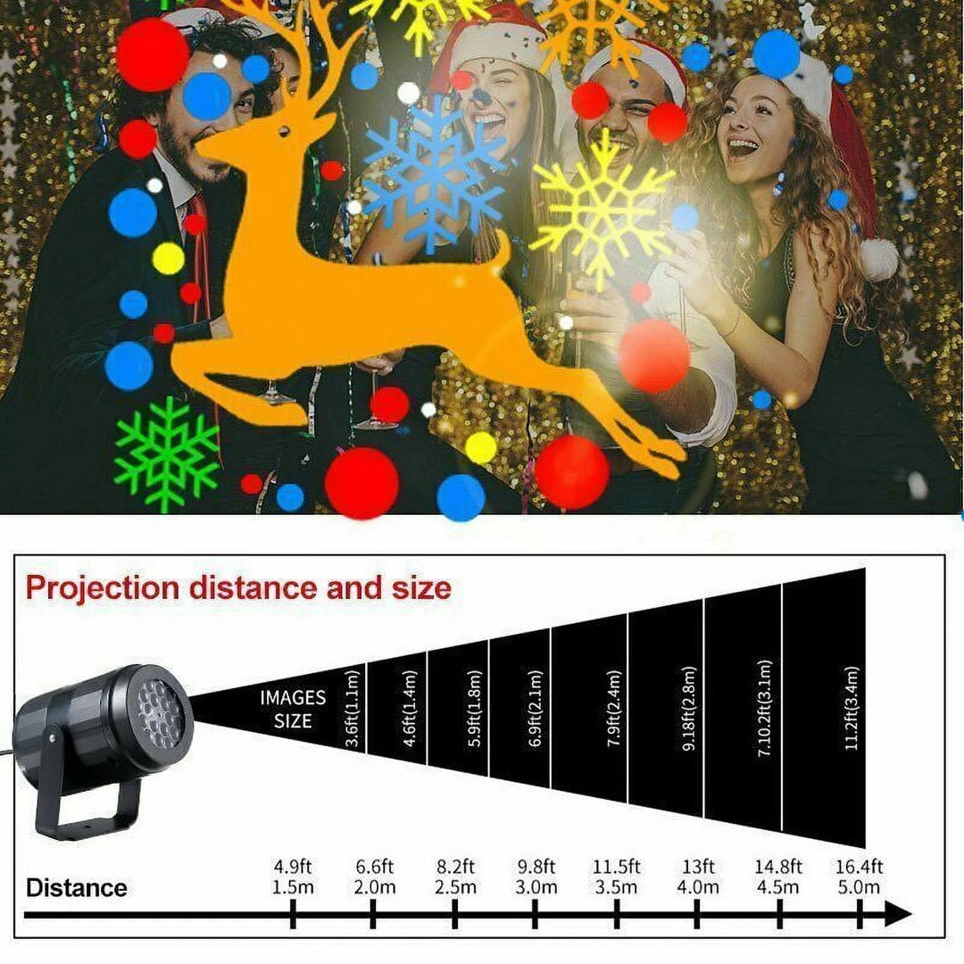 16 Patterns LED Christmas Projector Moving Light Laser Landscape Lamp Indoor Outdoor Xmas Decor