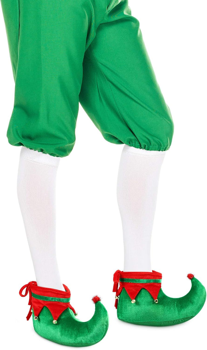 Christmas Santa Elf Shoes and Hat Christmas Red and Green Costume Accessory Set