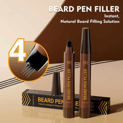 Men's Waterproof Beard & Hairline Filler Pen | Sweatproof Patchy Beard Concealer