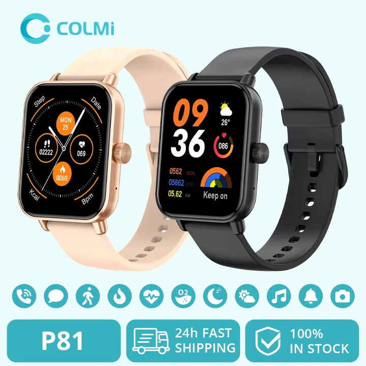 P81 Voice Calling Smart Watch Ultra 1.9'' HD Screen 24H Health Monitor 100+ Sports Modes 200+ Watch Faces Smartwatch