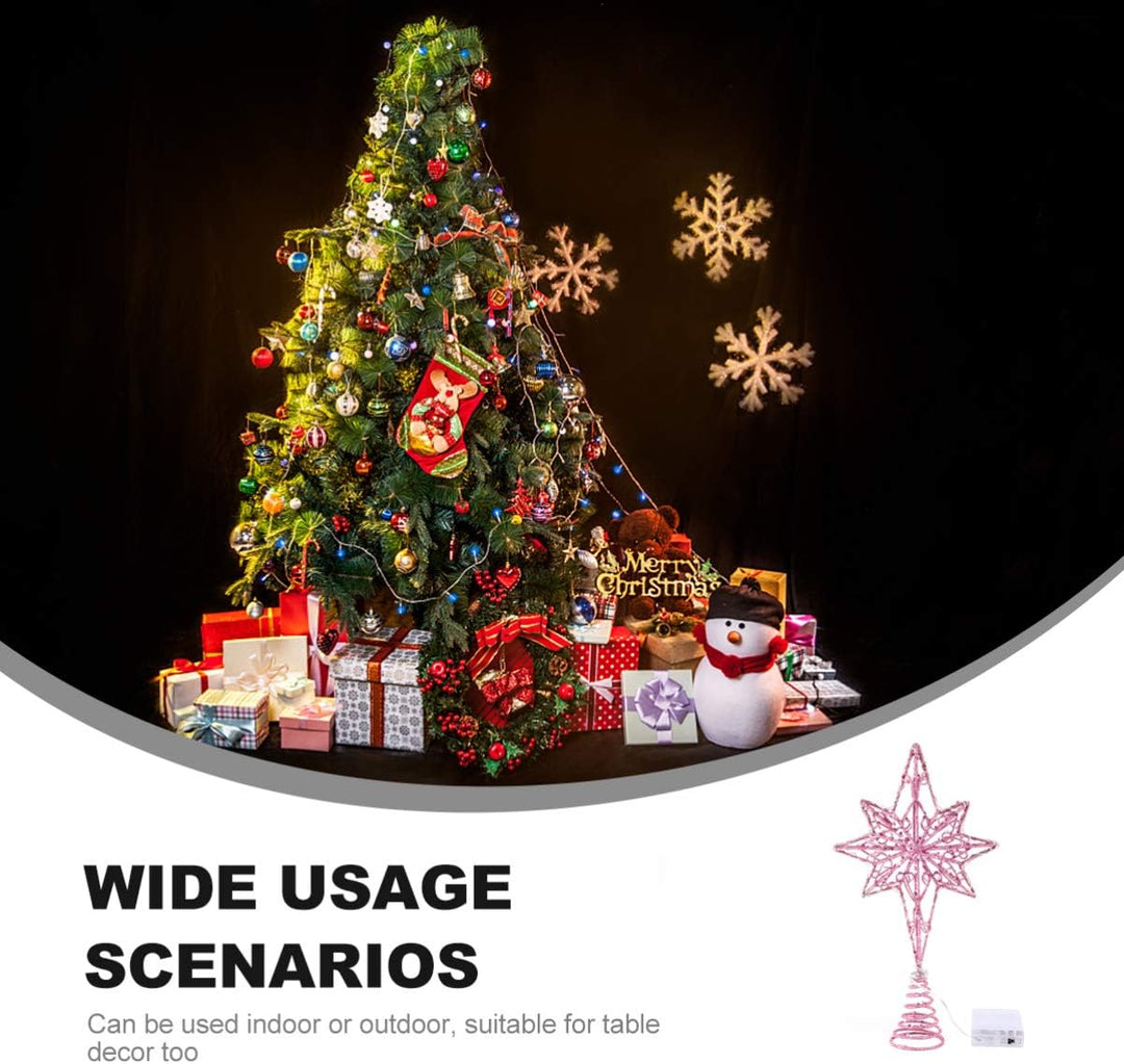 Eight Pointed Star Christmas Tree Topper with Lights Art Decoration for Holiday Trees Easy Installation for Festive Atmosphere Christmas Ornament