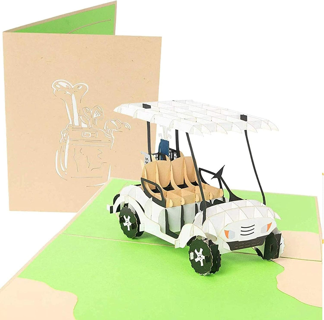 ® Golf Cart 3D Pop up Father’S Day Card - Happy Anniversary, Retirement Gift, Valentine'S Day Card for Him, Birthday - Golfing Gift for Husband, Card for Golfers - for Son, Father, Grandpa