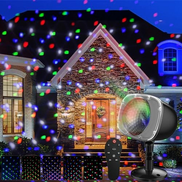 Christmas Projector Lights Outdoor, RGBW Christmas Multi-Color Snow Spot