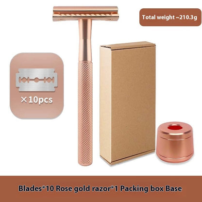 Premium Vintage Metal Manual Razor | Luxury 5-Blade Men's Grooming Gift Set