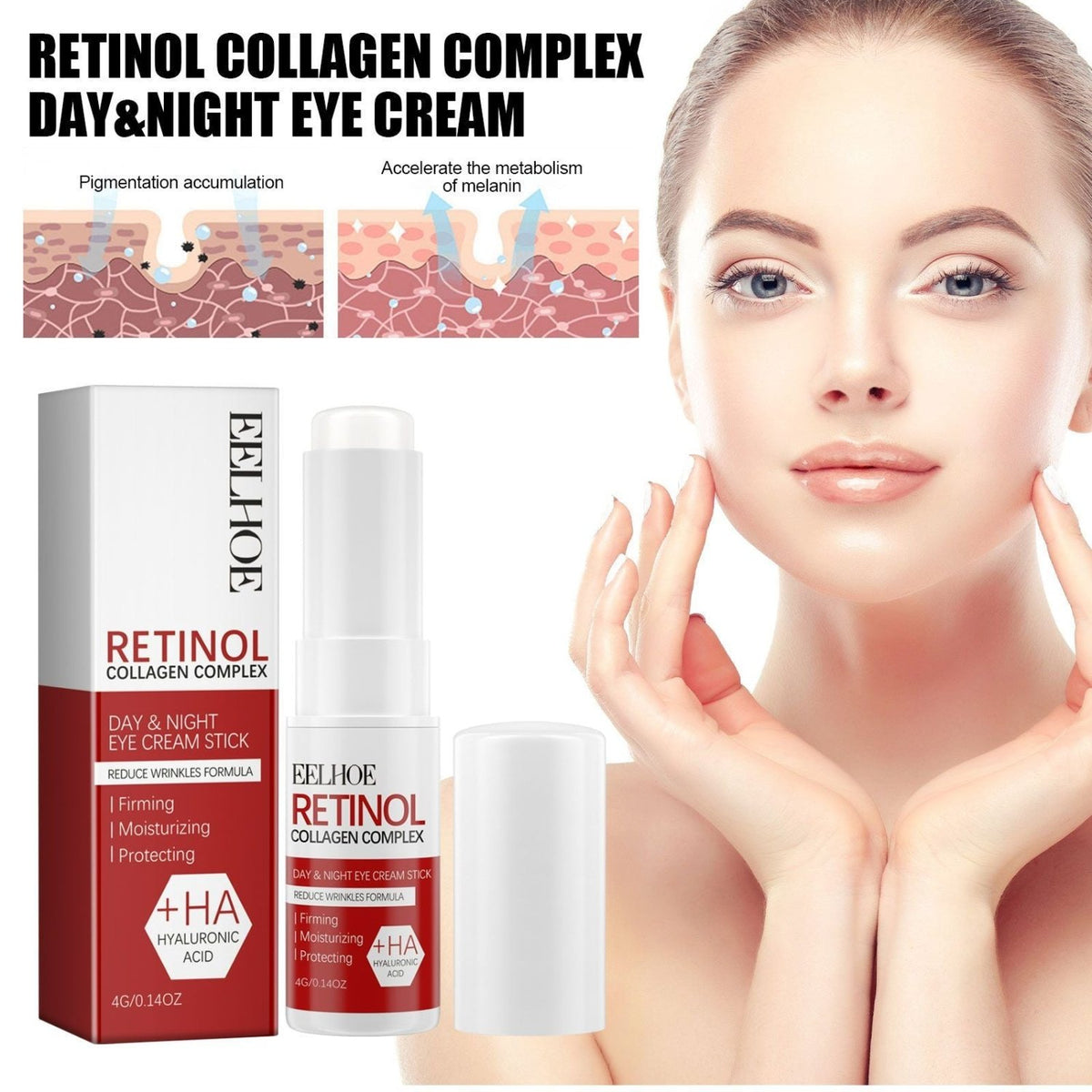 EELHOE retinol collagen complex day and night eye cream stick 4g