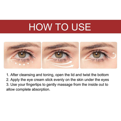 EELHOE retinol eye cream stick application instructions for the under-eye area