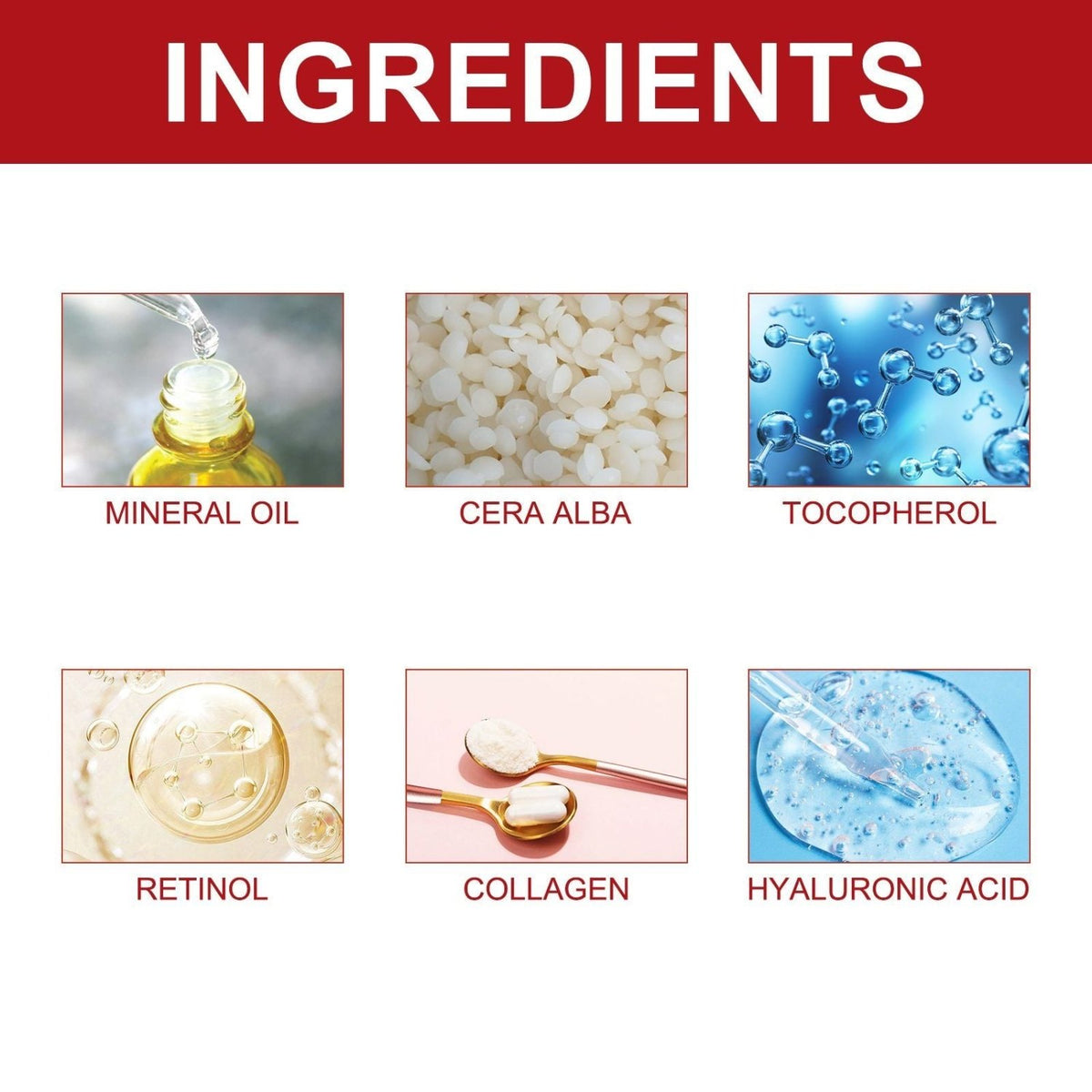 EELHOE retinol eye cream stick ingredients including retinol collagen and hyaluronic acid