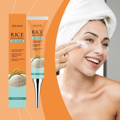 EELHOE Rice Restoring Eye Cream tube and box with rice grain imagery