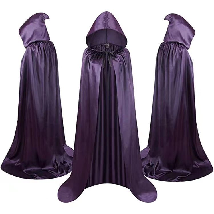 Halloween costumes for kids purple hooded wizard cloak
