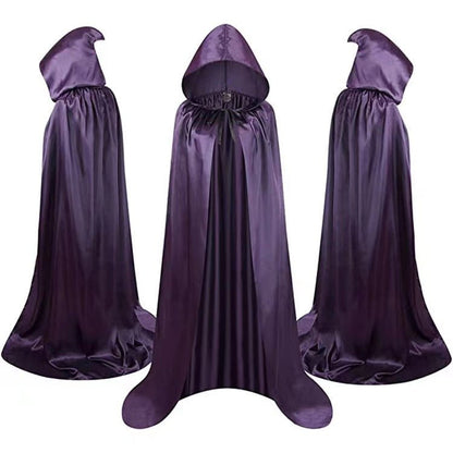 Halloween costumes for kids purple hooded wizard cloak