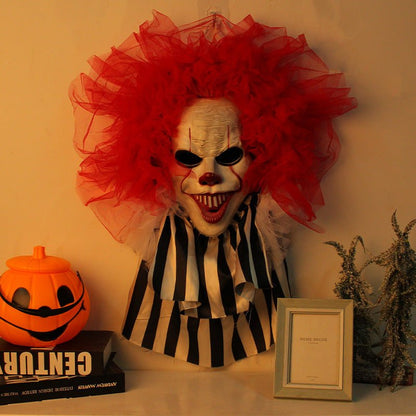 Halloween horror clown wreath door hanging decoration