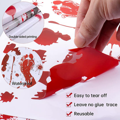 Halloween window clings with bloody footprints