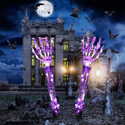 Halloween outdoor decorations LED skeleton hands and skull