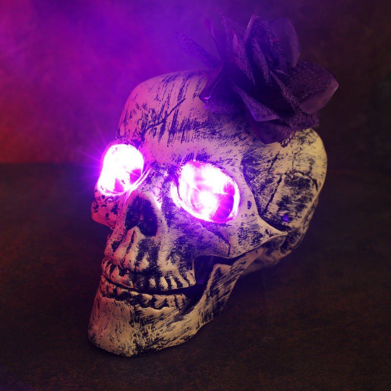 LED skeleton hand Halloween yard decoration with red lights