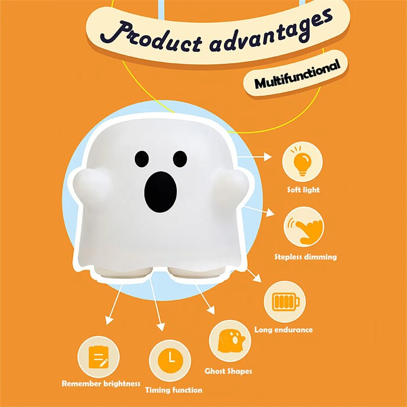 Halloween ghost night light with warm LED light