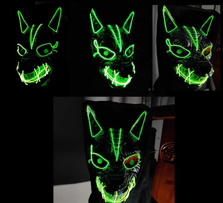 Halloween mask for adults with illuminated LED design