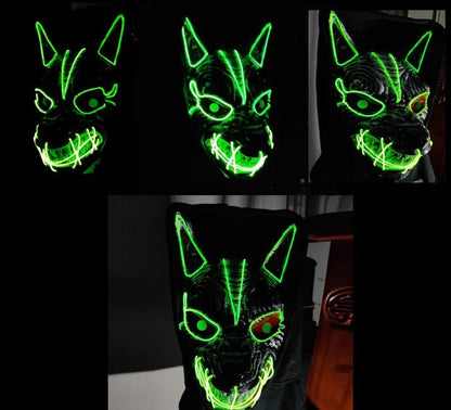 Halloween mask for adults with illuminated LED design