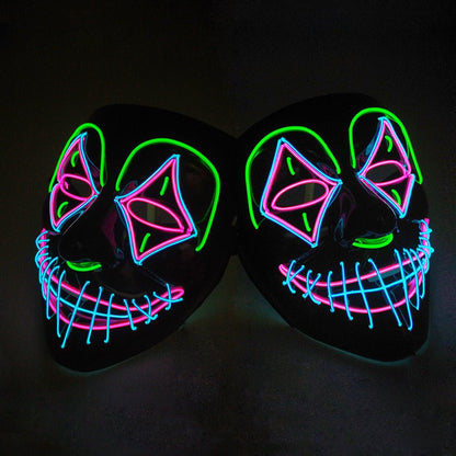 Halloween mask with LED glowing face design