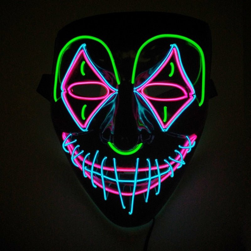 Halloween mask with LED glowing face design