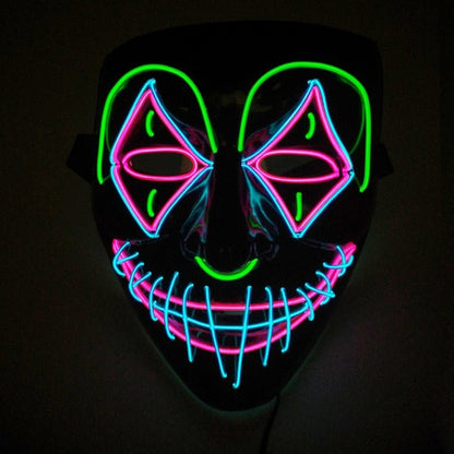 Halloween mask with LED glowing face design
