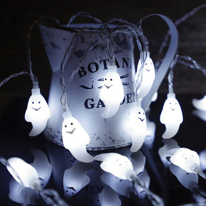 Halloween outdoor lights with ghost hand decorations