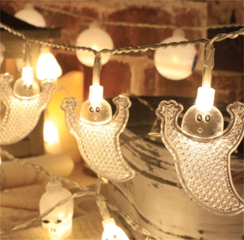 Halloween string lights with purple LED decorations