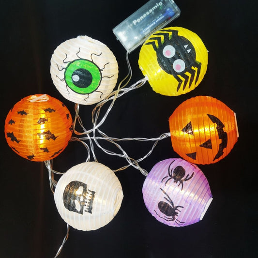 Halloween string lights with LED pumpkin and Halloween designs