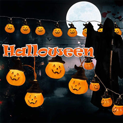 Halloween string lights with pumpkin LED lights