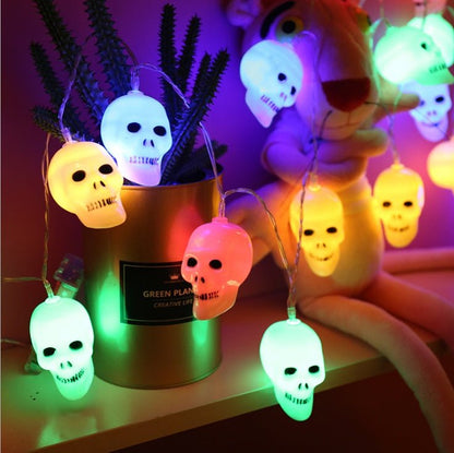 Halloween string lights with LED skull lights