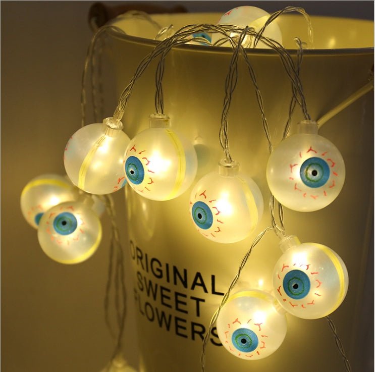 Halloween lights with colorful LED skull designs