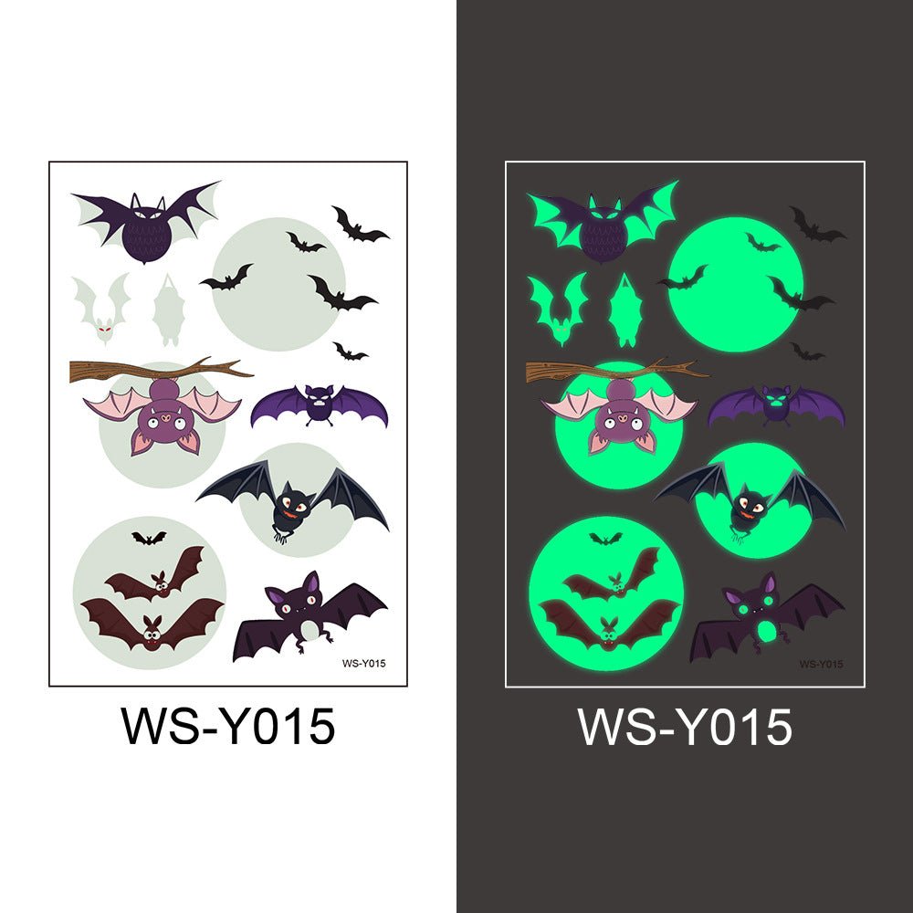 Glow in the dark bat tattoo stickers