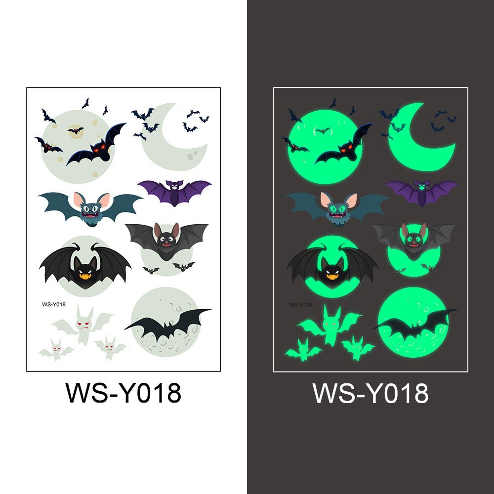 Glow in the dark bat tattoo stickers