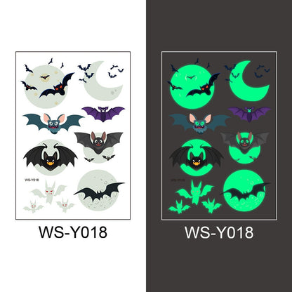 Glow in the dark bat tattoo stickers